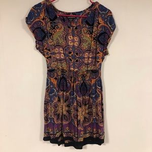 Floral open back mini dress